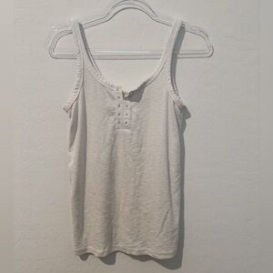 Aerie Off White Ribbed Tank Top Size Medium